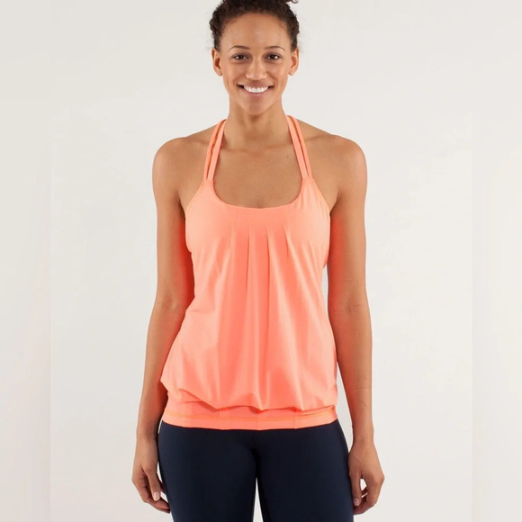 Lululemon Flow And Go Tank II Pop Orange/Pink Size 6 Tank Top - Picture 1 of 7